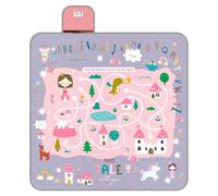 PERLETTI Couverture Pique-Nique 150x150 cm - Tapis Pique-Nique Imperméable et Rembourré - Couverture Extérieure Plage, Camping et Jardin - Pliable, Compacte et Confortable - Motif Pink Castle