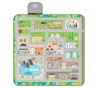 PERLETTI Couverture Pique-Nique 150x150 cm - Tapis Pique-Nique Imperméable et Rembourré - Couverture Extérieure Plage, Camping et Jardin - Pliable, Compacte et Confortable - Motif Green City