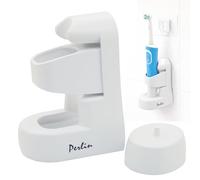 Perlin Support de brosse à dents électrique pour station de charge murale - Support de brosse à dents mural autocollant sans perçage - Support de brosse à dents - Blanc