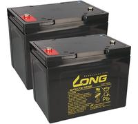 Permobil KPH75-12NE M6 Lot de 2 batteries de rechange, à cyclage, 12 V, 75 Ah, résistantes aux cycles, pour Permobil Chairman, C400 et C500