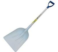 Outils perrin Pelle Plastique Emmanché Bois Poignée PP 75 avec Etiq Alimentaire, 42cm x 37cm, Blanc