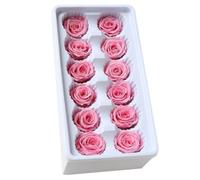 PERSELOSO 12 Pièces Rose Immortelle 3 à 4cm en Fleur Stabilisée, Décor | Fleurs Mariage Decation, Fleurs Immtelles pour Décation de Mariage, Ambiance Halloween, Présent Romantique