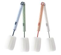 PERSELOSO 2 Ensembles Set De Brossettes De Nettoyage Pour Bouteilles Et Brosse Pratique Avec Manche Long Pour Nettoyage Pour Biberons Gourdes Et Design Détachable Et Rangeable 4 Pièces * 2