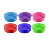 PERSELOSO 3pièces Moule à Gâteau Rond Silicone Moule à Silicone Flexible pour Cupcakes Cookies et Pâtisserie Couleurs Aléatoires Couleur Aléatoire