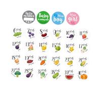 PERSELOSO Autocollants Hebdomadaires pour Ventre de Grossesse 28 Pièces Accessoires Photo Maternité Stickers Bébé Mois Décorations Photo Femmes Enceintes Présent Original Grossesse