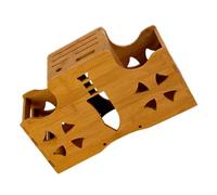 PERSELOSO Bloc Porte-couteaux Porte-ciseaux en Bambou Marron Multifonction et Support Égouttoir Robuste pour Organisation Pratique Cuisine