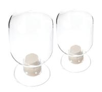 PERSELOSO Bocal à Allumettes en Verre 2pcs Structure Stable et Design Délicat pour Décoration de Bureau ou Maison Capacité 125ml et 250ml