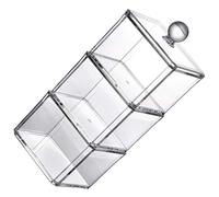 PERSELOSO Boîte Carrée Facile à Ouvrir avec Couvercle en Acrylique Design Élégant pour Coton Démaquillant et Œufs de Maquillage pour Coiffeuse ou Salle de Bain