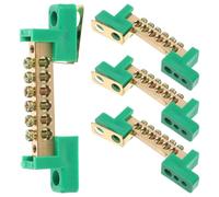 PERSELOSO Bornier Cuivre 6 Positions Séparation Neutre, Design Compact pour Systèmes Électriques Industriels, Pack de 4 Pièces Haute Conductivité