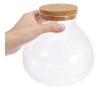 PERSELOSO Bouteille Verre avec Bouchon Liège Récipient Décoratif pour Micro-Paysage et Plantes Intérieur Compact et Facile à Nettoyer pour Bureau et Maison