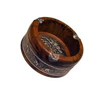PERSELOSO Cendrier Décoration Vintage Simple et Fonctionnelle en Bois de Camellia Yunnanensis Rond Motif Éléphant Facile à Déplacer Plusieurs Styles pour Bureau ou Buffet Plusieurs Styles