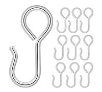 PERSELOSO Crochets Métalliques pour Housses de Sièges Auto 23mm, Lot de 10 Pièces en Fer Argenté, Résistants la Déformation, Adaptés pour Siège de Voiture et Appuie-tête, Usage Taxi