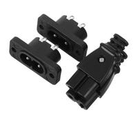 PERSELOSO Fiche Mâle et Femelle 8 de 2,5a 220-250v pour Câble D'alimentation, Connecteur Noir en Abs et Cuivre, Compatible Scanner et Moniteur, Usage Bureau et Maison