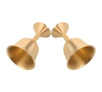 PERSELOSO Gobelet Classique en Laiton Or 2pcs, Calice à Vin Vintage Pied, Élégant pour Banquet et Fête, Style Médiéval Classique, Prise en Main Confortable