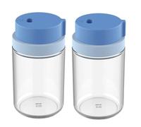 PERSELOSO Lot de 2 Bouteilles Assaisonnement en Plastique Bleu, Petite Taille Design Pratique pour Usage Maison et Barbecue, Conteneurs à Condiments Polyvalents