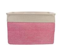 PERSELOSO Panier de Rangement Pliable Coton Lin Beige et Rose Panier Léger pour Jouets et Vêtements Design Respirant Surfaces Dures pour Chambre et Dressing