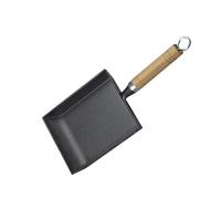 PERSELOSO Poêle à Frire en Fonte pour Tamagoyaki et Œufs, Saine et Portable Poignée en Bois, Antiadhésive sans Revêtement, Cuisine Japonaise