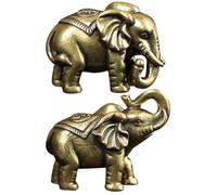 PERSELOSO Statue Éléphant Laiton Vintage 2pcs Décoration de Table Bureau Boutique Élégante