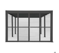 Persiennes coulissantes lames amovibles pour pergola Evora 4M gris graphite - Hespéride