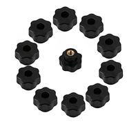 Persistence 10 PièCes SéRies M6 Bouton de Filetage Interne Vis en Plastique TêTe éToile Bouton de Serrage Noir M6 X 25