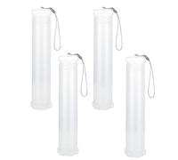 Persistence Lot de 4 Étuis à Pinceaux en Plastique Extensibles Clairs Longs Porte-Pinceaux Tube de Stockage Contenant à Crayons
