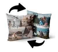 Personalisedog Coussin en polaire personnalisé avec photo et texte,Coussin photo auto personnaliser,Cadeau photo (double face - 8 photo)