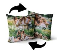 Personalisedog Coussin en polaire personnalisé avec photo et texte - Coussin photo personnalisés - Cadeau photo individuel (double face - 4 photos)