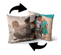 Personalisedog Coussin photo en polaire personnalisé double face avec propre photo et texte | Coussin photo double face (2 photos)