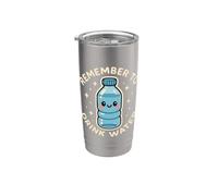 Personnage amusant de l'eau « Remember to Drink Water » Gobelet isotherme en acier inoxydable double paroi