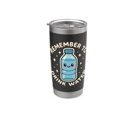 Personnage amusant de l'eau « Remember to Drink Water » Gobelet isotherme en acier inoxydable double paroi