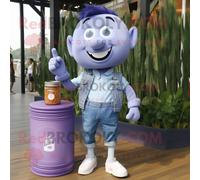 Personnage De Costume De Mascotte Redbrokoly De Bougie Parfumée À La Lavande Vêtu D'un Short En Jean Et De Montres Multicolore