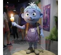 Personnage De Costume De Mascotte Redbrokoly De Bougie Parfumée À La Lavande Vêtu D'un Short En Jean Et De Montres Multicolore