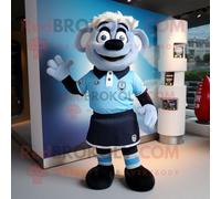 Personnage De Costume De Mascotte Redbrokoly Guinness Bleu Ciel Habillé D'un Maillot De Rugby Et D'épinglettes Multicolore