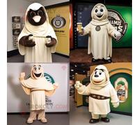 Personnage De Costume De Mascotte Redbrokoly Guinness Crème Habillé Avec Un Sweat-Shirt Et Des Épingles À Châle Multicolore