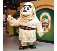 Personnage De Costume De Mascotte Redbrokoly Guinness Crème Habillé Avec Un Sweat-Shirt Et Des Épingles À Châle Multicolore