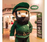 Personnage De Costume De Mascotte Redbrokoly Guinness Vert Forêt Habillé D'un T-Shirt Polo Et De Bérets Multicolore