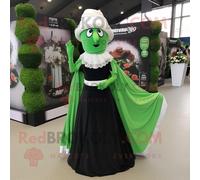 Personnage de costume de mascotte REDBROKOLY Guinness vert forêt habillé d'une robe de mariée et de clips d'écharpe