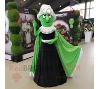 Personnage De Costume De Mascotte Redbrokoly Guinness Vert Forêt Habillé D'une Robe De Mariée Et De Clips D'écharpe Multicolore