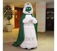 Personnage De Costume De Mascotte Redbrokoly Guinness Vert Forêt Habillé D'une Robe De Mariée Et De Clips D'écharpe Multicolore