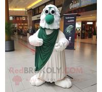 Personnage De Costume De Mascotte Redbrokoly Guinness Vert Forêt Habillé D'une Robe De Mariée Et De Clips D'écharpe Multicolore