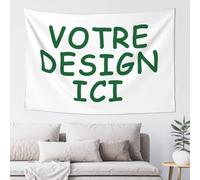 Personnalisable Tenture Murale personnalisée tapisserie Choisissez votre Photo et Texte pour mariage famille cadeau commémoratif Tapisseries murales de décoration d'intérieur 229 cm x 152 cm