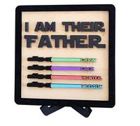 Personnalisation Pour Logo En Bois De La Fête Des Pères "Je Suis Leur Père" Logo Pour Papa Nom De Famille Gravé Et Photo Signe Décoratif Pour Papa Grand - Père Cadeau (Style 1)