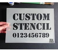 Personnalisé Pochoir - A4 Taille Paysage - Importe Lettrage You Want - 3 Lignes de sur Mesure Lettrage - Réutilisable Mylar - Idéal pour Peinture N'Importe Quelle Surface