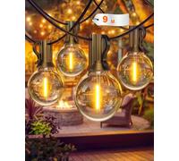 Pesken Guirlande Lumineuse Exterieur, 9M G40 LED Exterieure Ampoules | Connectable, 2700K Gradable Guirlande Guinguette Exterieure, 12+1 Étanchéité IP65 Incassable pour Terrasse, Jardin Fête