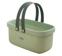 Pesoncarl Caddie de douche portable, panier de salle bain, panier douche, rangement en plastique avec poignée, bac rangement portable pour salle bain, cuisine, dortoir, vert pour fête