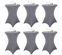 Pesonlook Lot de 6 housses extensibles pour table de bistrot - Diamètre : 80-85 cm - Élégantes - Renfort au niveau des pieds - Lavable en machine à 40 °C - Housse extensible pour tables hautes et