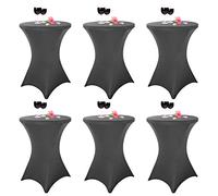 Pesonlook Lot de 6 housses extensibles pour table de bistrot - Diamètre 80-85 cm - Élégantes - Renfort au niveau des pieds - Lavable en machine à 40 °C - Housse extensible pour tables hautes et tables