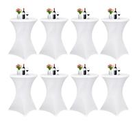 Pesonlook Lot de 8 housses extensibles pour table de bistrot - Diamètre : 80-85 cm - Élégantes - Renfort au niveau des pieds - Housse extensible - Pour tables hautes et tables de bistro (80 × 110 cm