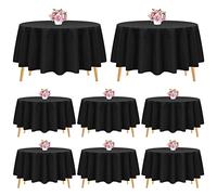 Pesonlook Lot de 8 nappes Rondes en Polyester Noir de 228 cm, Lavables