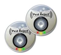 Pest Reject Pro - Lot de 2, Nuisirepulse- Répulsif nuisibles repulse Power - Ultrasons et électromagnétisme - Couleur Gris - Couverture de Votre Maison de 200m²